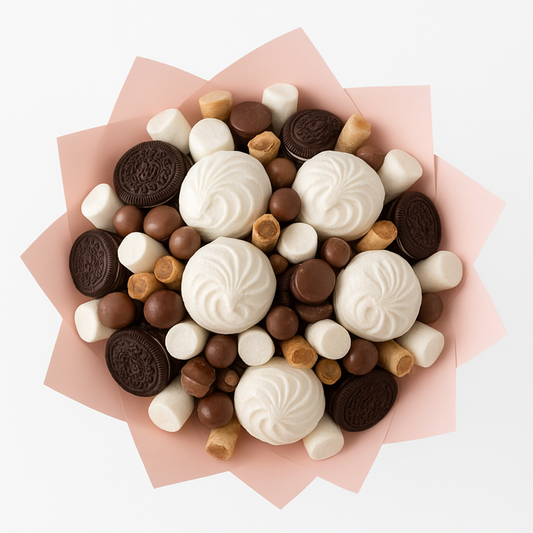 Saldus deserto rinkinys – „Cookies & Marshmallow Bouquet“