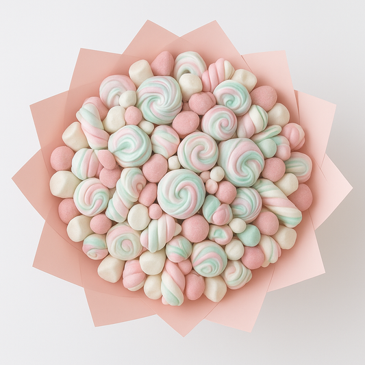 Saldainių ir morengų puokštė – „Pink Sweet Dream“